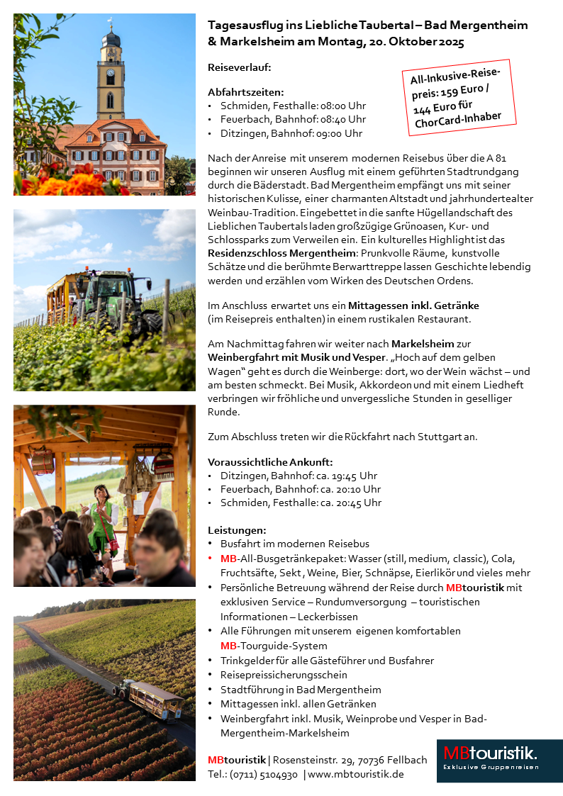 2025 Bad Mergentheim MB-Reiseausschreibung